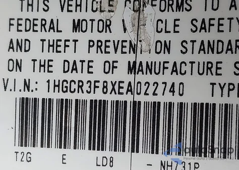 2014 Honda Accord Ex-L V-6 from USA, damaged, VIN 1HGCR3F8XEA022740